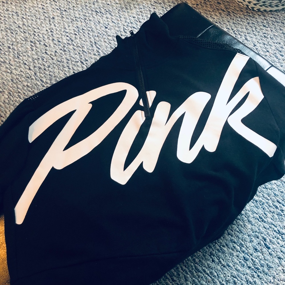 Pink Victoria’s Secret Sz Xs Black Pullover